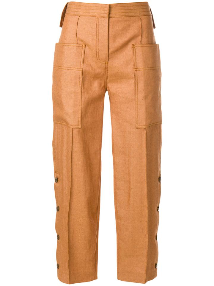 Victoria Victoria Beckham Cropped Cargo Trousers - Brown