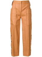 Victoria Victoria Beckham Cropped Cargo Trousers - Brown