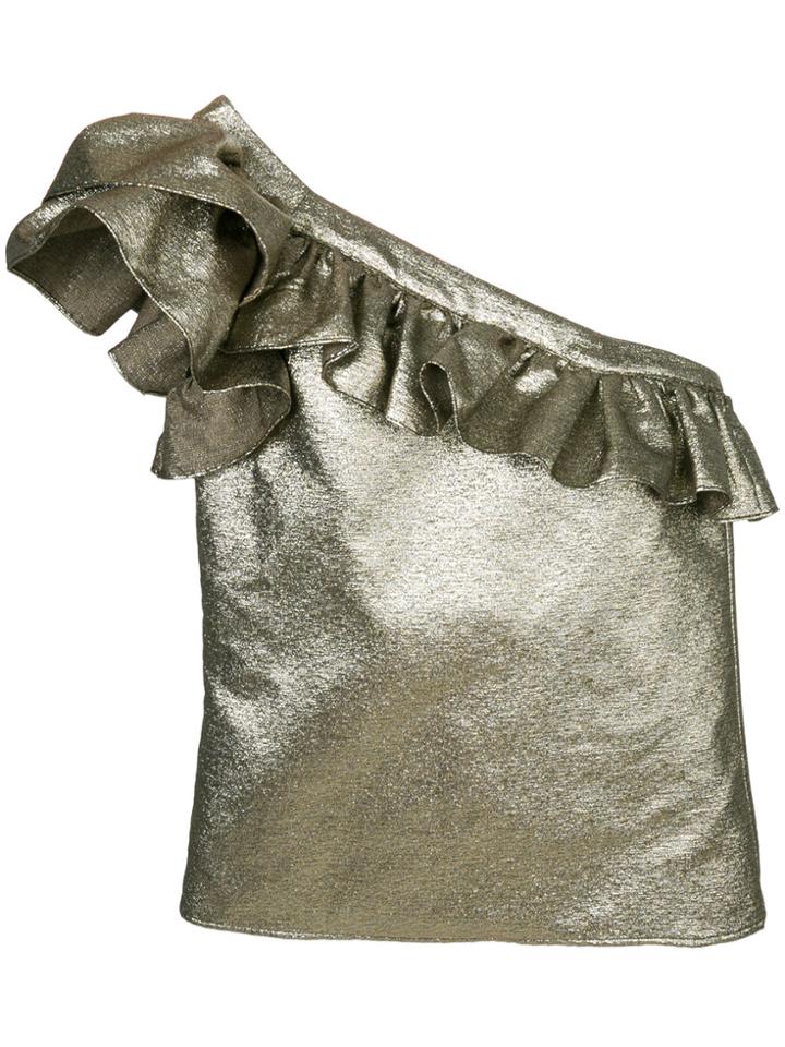 Philosophy Di Lorenzo Serafini Ruffled One Shoulder Blouse - Metallic