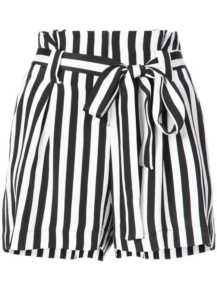 L'agence Striped Shorts - White