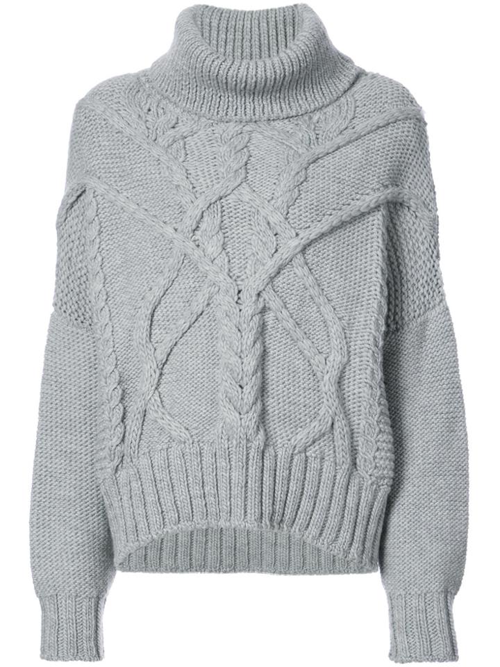 Thom Krom Chunky Cable Knit Jumper - Grey