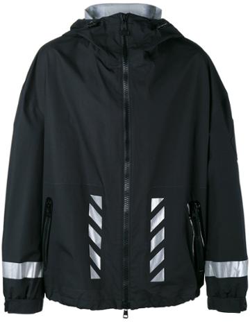 Moncler X Off-white Printed Parka Jacket, Men's, Size: 3, Black, Polyamide