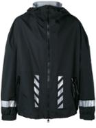 Moncler X Off-white Printed Parka Jacket, Men's, Size: 3, Black, Polyamide