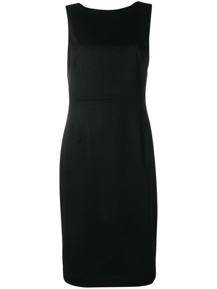 Incentive! Cashmere Sleeveless Shift Midi Dress - Black