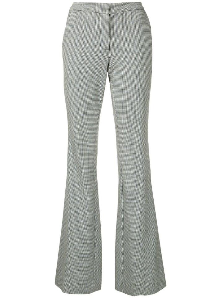 Tibi Checked Bootcut Trousers - Black