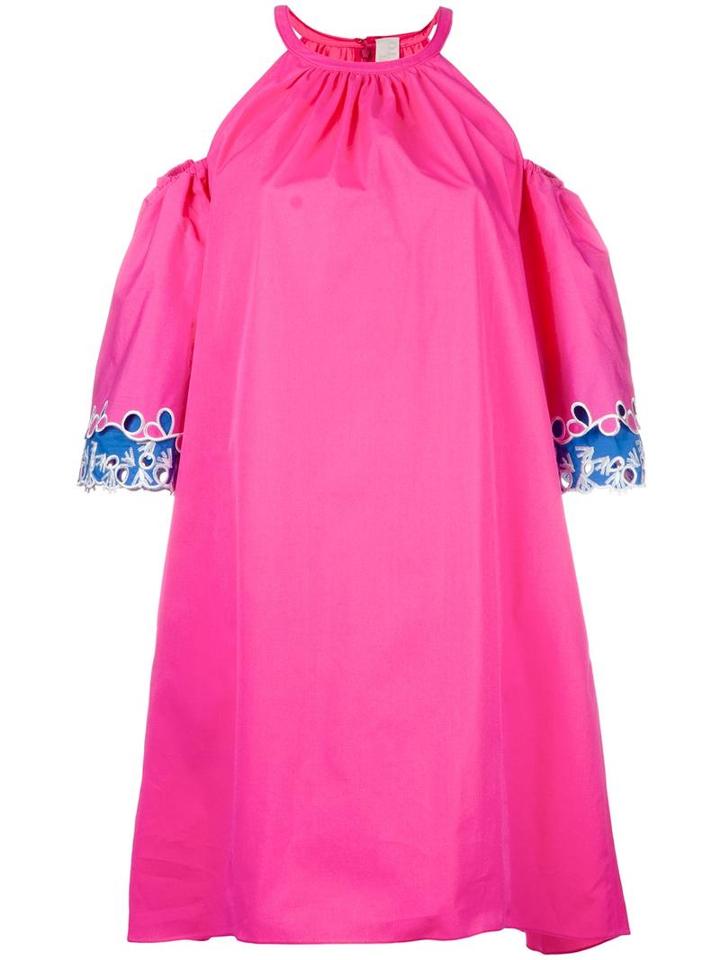 Peter Pilotto Cold Shoulder Dress, Women's, Size: 10, Pink/purple, Cotton