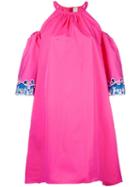 Peter Pilotto Cold Shoulder Dress, Women's, Size: 10, Pink/purple, Cotton