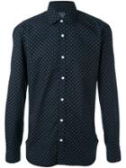 Barba Geometric Print Shirt, Men's, Size: 44, Blue, Cotton
