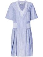 Carven Striped Flared Dress - Blue