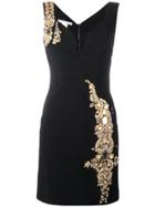 Antonio Berardi Metallic Embellished Fitted Dress - Black