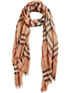 Burberry Lightweight Check Wool And Silk Scarf - Nude & Neutrals