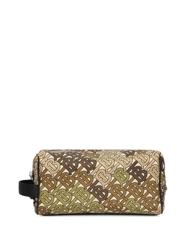 Burberry Monogram Print Nylon Pouch - Green
