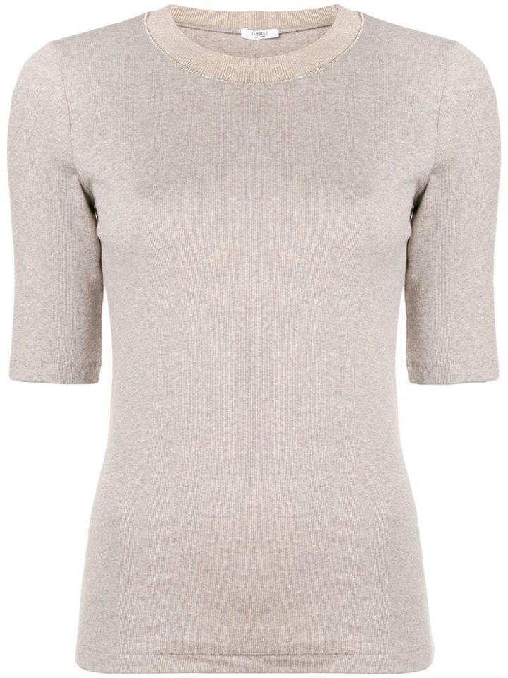 Peserico Short Sleeved Knit Top - Nude & Neutrals
