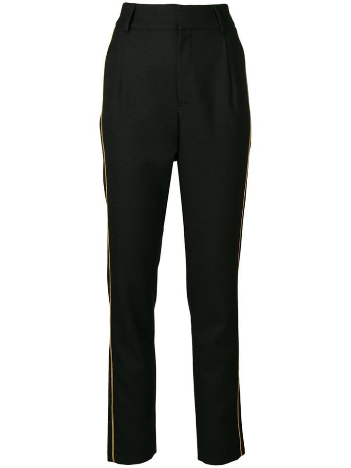 Saint Laurent Lurex Trim Trousers - Black