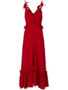 Rossella Jardini Ruffle Trim Maxi Dress - Red
