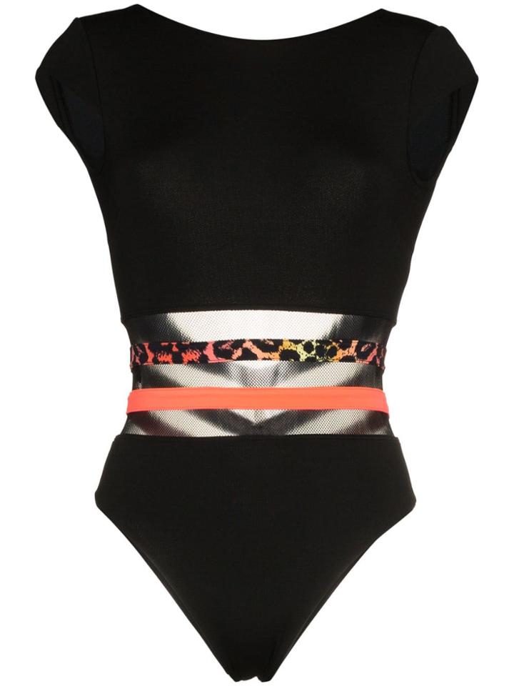Agent Provocateur Zenaya Mesh Panel Swimsuit - Black