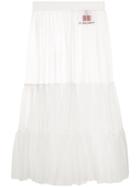 Moncler Over-the-knee Mesh Skirt - White