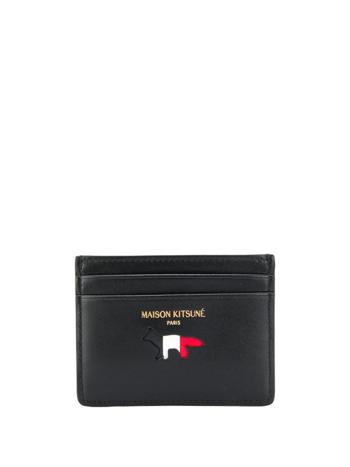 Maison Kitsuné Tri-stripe Logo Print Cardholder - Black