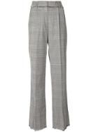 Msgm Plaid Flared Tailored Trousers - Black