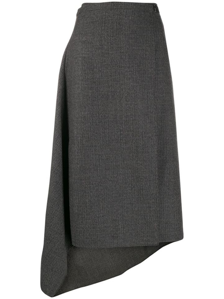 Ports 1961 Houndstooth Asymmetric Skirt - Blue