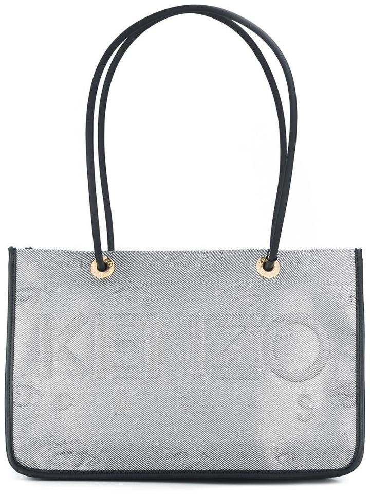 Kenzo Logo Embossed Tote, Women's, Black, Cotton/nylon/polyester/ethylene/propylene Copolymer