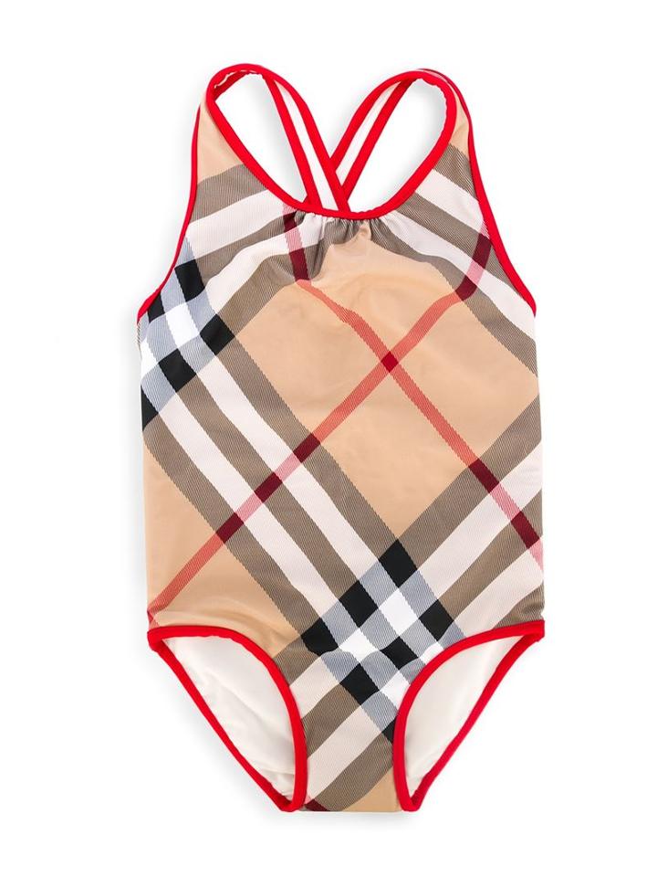 Burberry Kids House Check Swimsuit, Girl's, Size: 12 Yrs, Beige