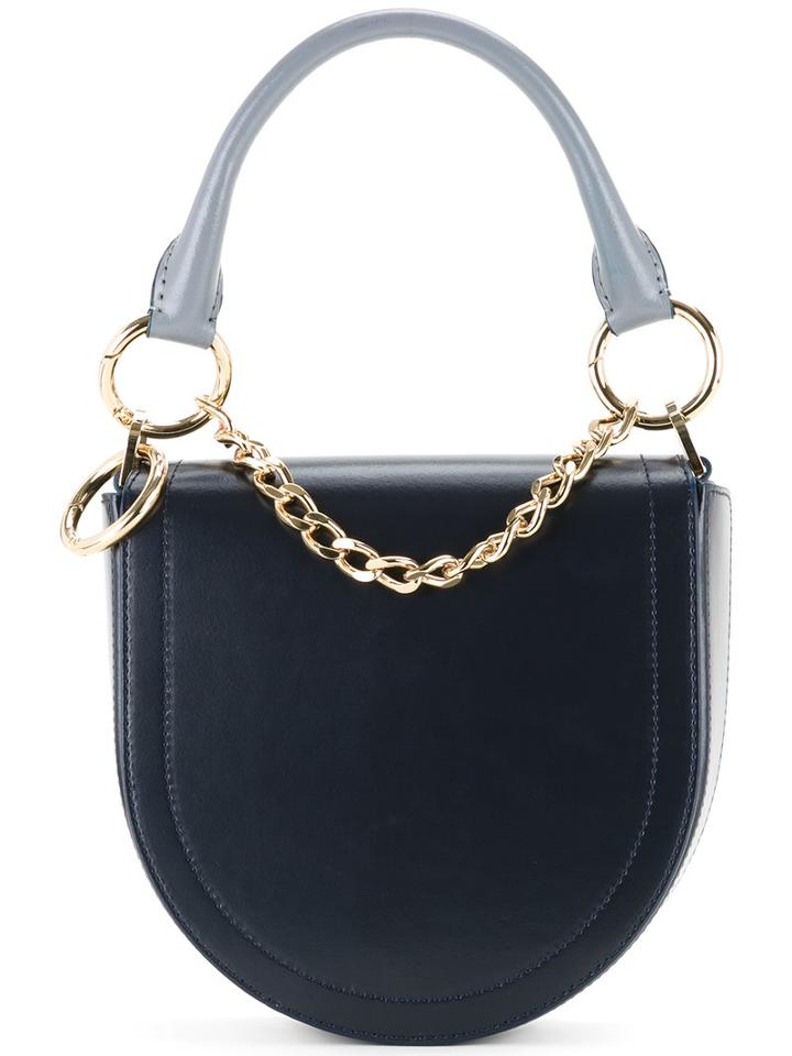 Sacai Half Moon Shoulder Bag, Women's, Blue, Calf Hair