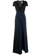 Galvan Long Petal Dress - Black