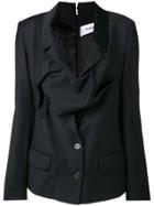 Chalayan Tuck Drape Pinstripe Blazer - Black