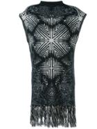 Etro Frayed Knit Vest, Women's, Size: 44, Black, Polyester/wool/alpaca