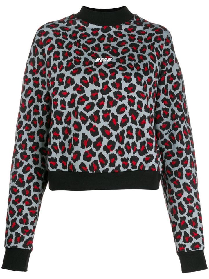 Msgm Patterned Jumper - Red