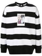 Nº21 Photo Print Striped Sweatshirt - Black