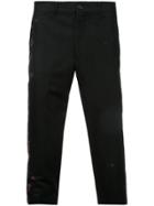 Comme Des Garçons Vintage Paint Splattered Cropped Trousers - Black