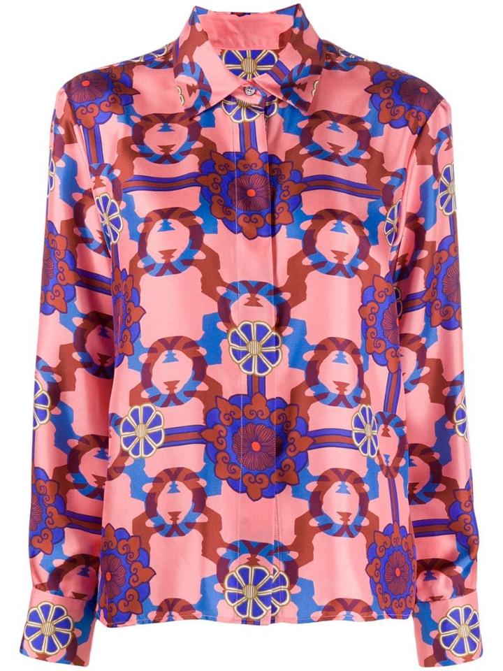 Odeeh Printed Silk Shirt - Pink