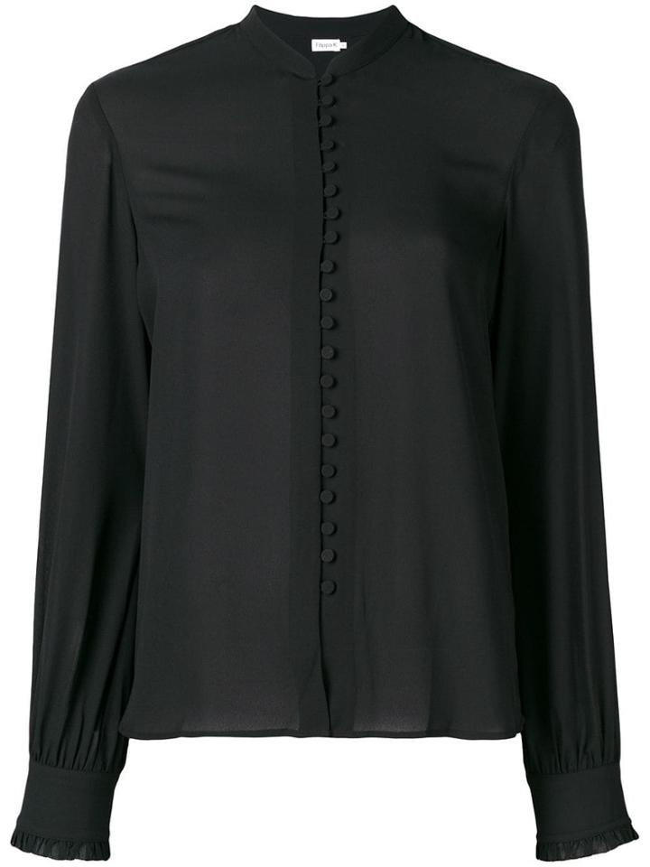 Filippa-k Sheer Button Blouse - Black