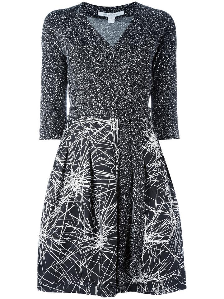 Diane Von Furstenberg Jewel Wrap Dress, Women's, Size: 10, Black, Silk/wool