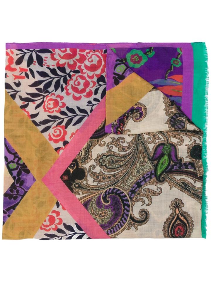 Etro Paisley Print Cashmere Scarf - Green