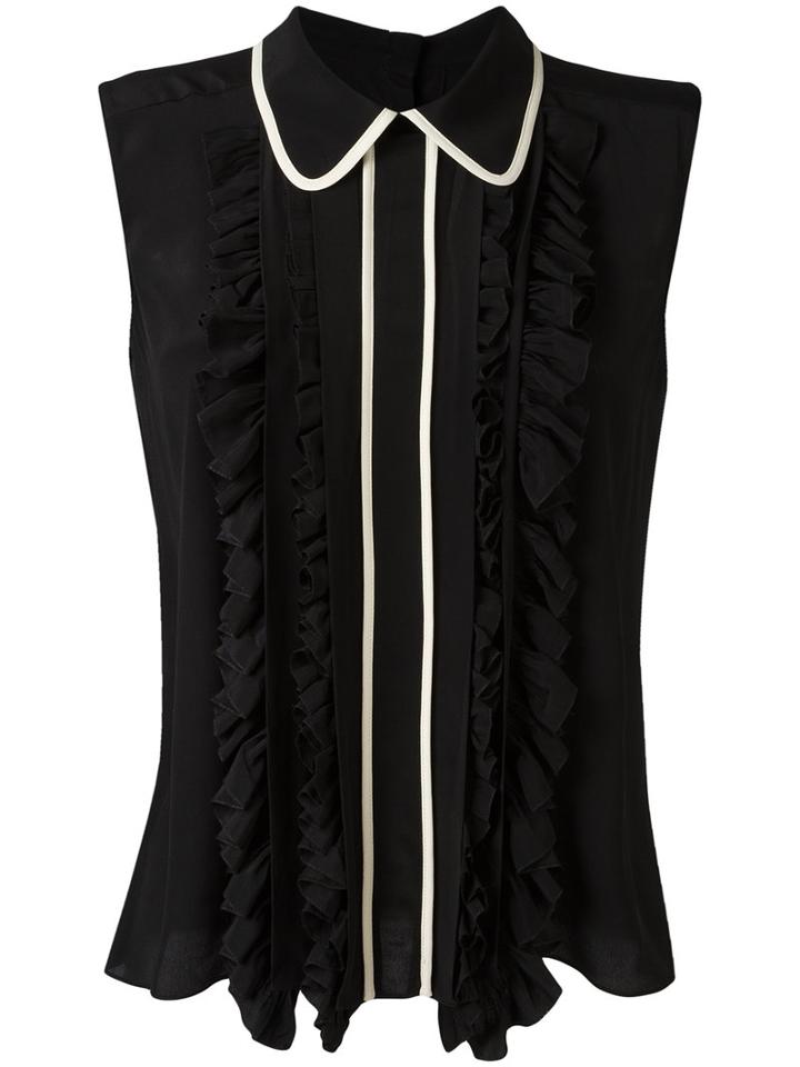 Marni Ruffled Blouse, Women's, Size: 42, Black, Silk/acetate