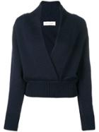 A Plan Application Cropped V-neck Sweater - Blue