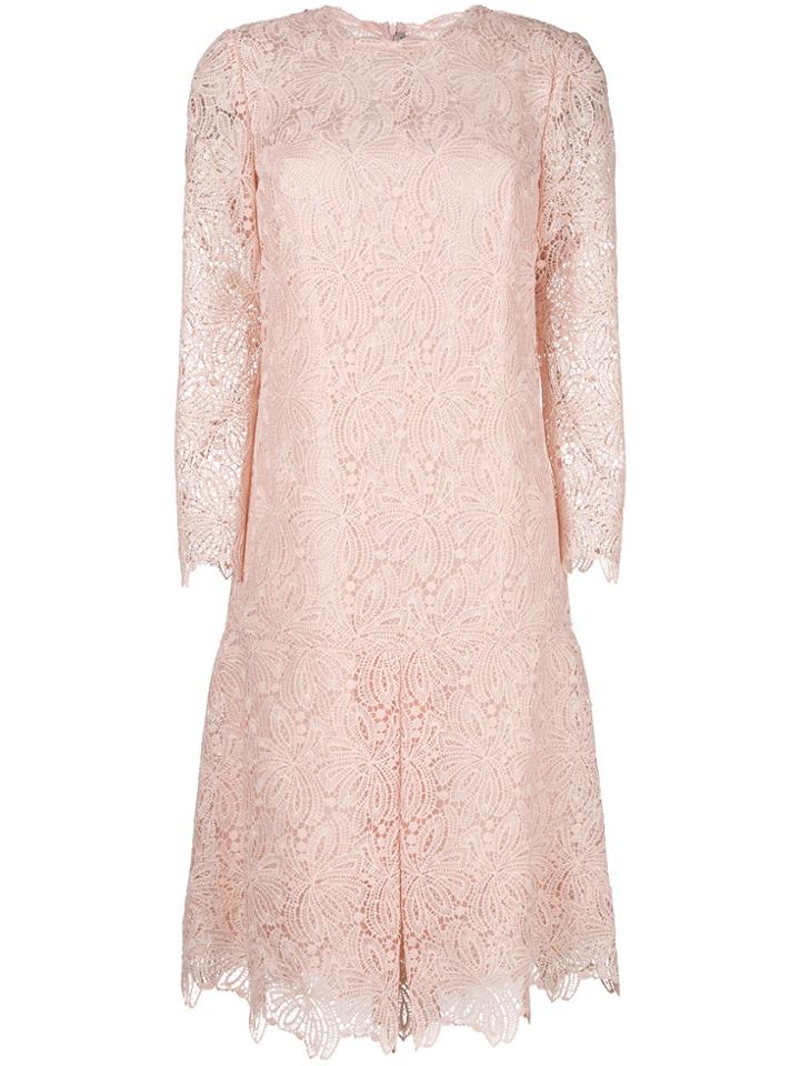 Ermanno Scervino Lace Midi Dress - Pink & Purple