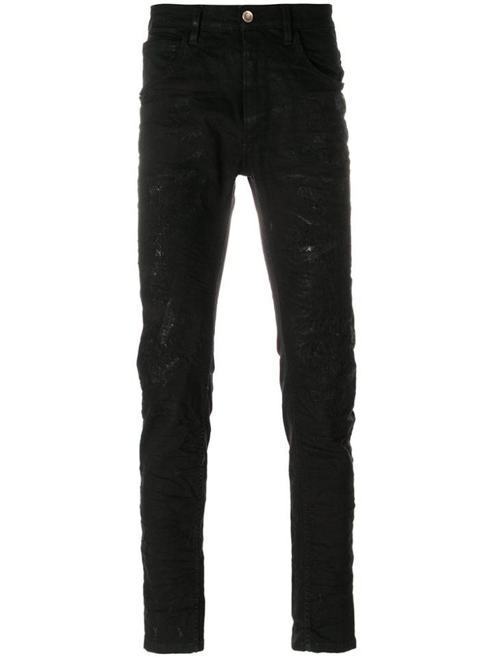 Poème Bohémien Distressed Denim Jeans - Black