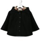 Burberry Kids Hooded Cape, Girl's, Size: 6 Yrs, Black
