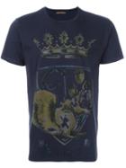 Etro Crown Print T-shirt, Men's, Size: Xxl, Blue, Cotton
