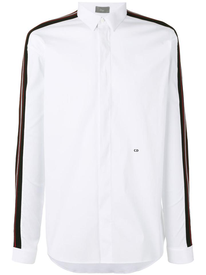 Dior Homme - Stripe Sleeve Shirt - Men - Cotton/polyamide/spandex/elastane - 39, White, Cotton/polyamide/spandex/elastane