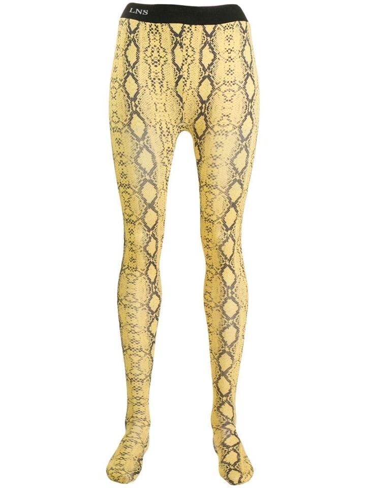 Laneus Snakeskin-print Leggings - Yellow