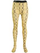 Laneus Snakeskin-print Leggings - Yellow