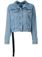 Unravel Project Cropped Denim Jacket - Blue