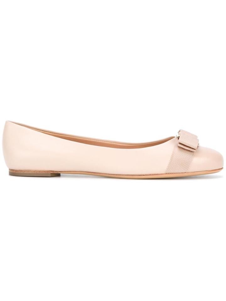 Salvatore Ferragamo Vara Ballerina Shoes - Nude & Neutrals