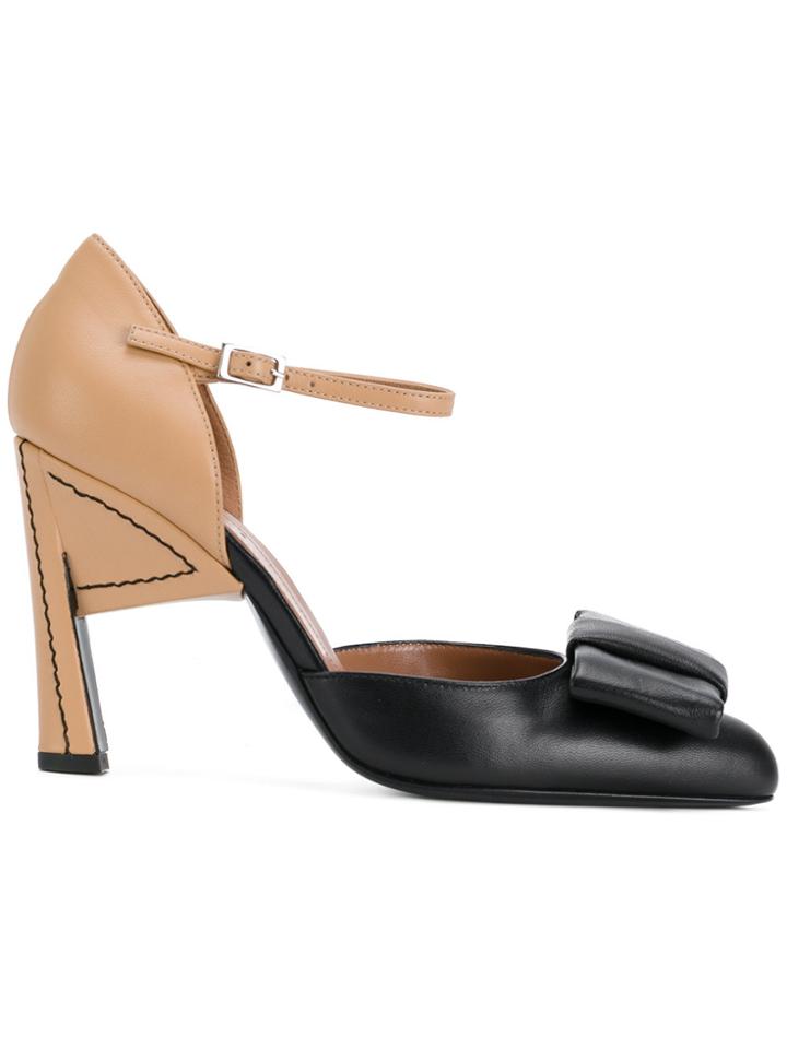 Marni Bow Detail D'orsay Pumps - Black