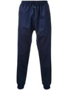 Kent & Curwen Ankle Length Track Pants, Men's, Size: Large, Blue, Virgin Wool